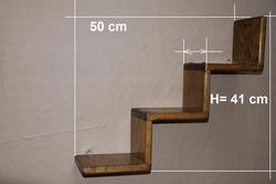 S402 - Połka dębowa schodkowa - 50 cm szerokość